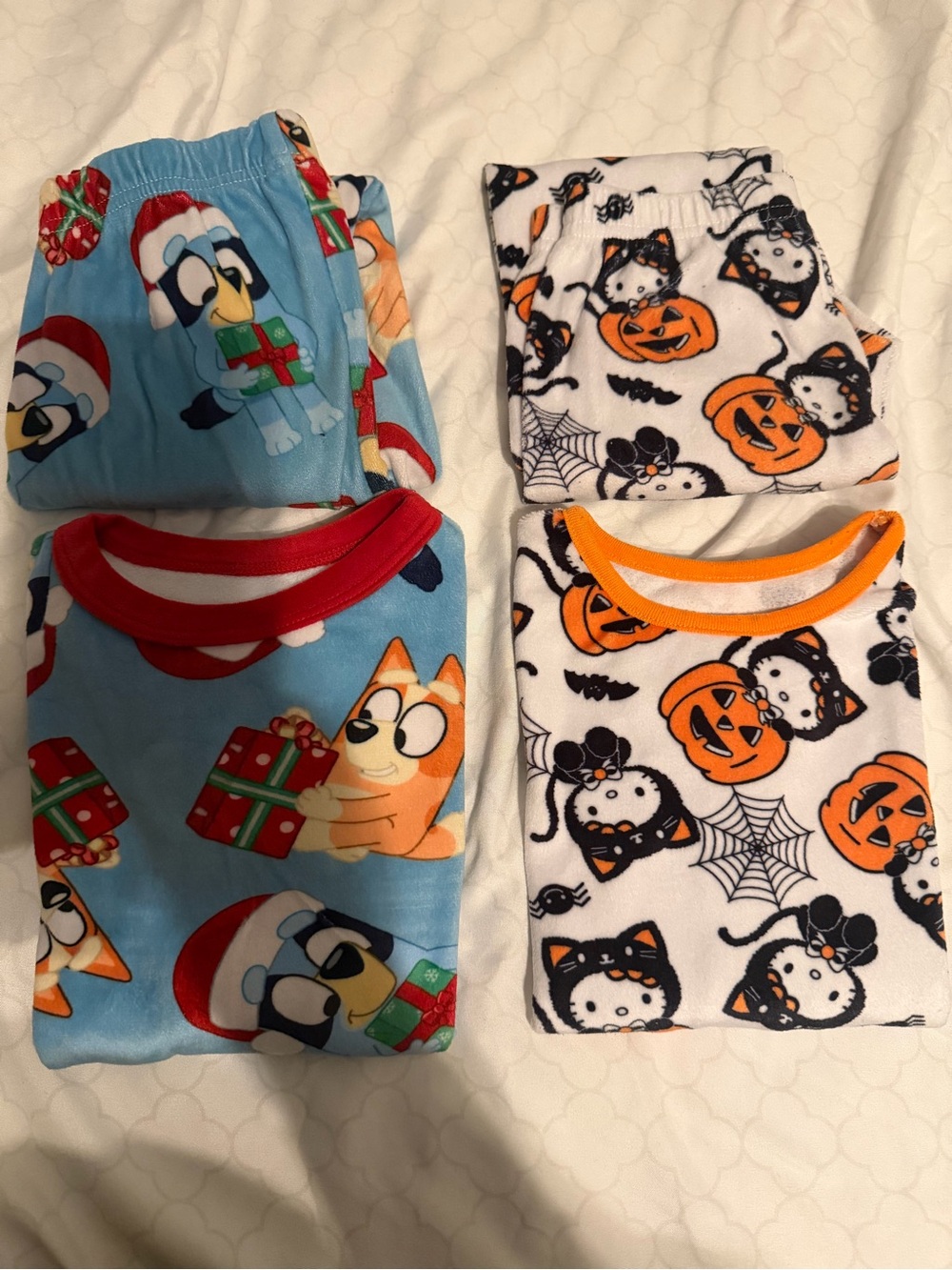 Kids' Christmas & Halloween Character Pajama Set - Blue & White